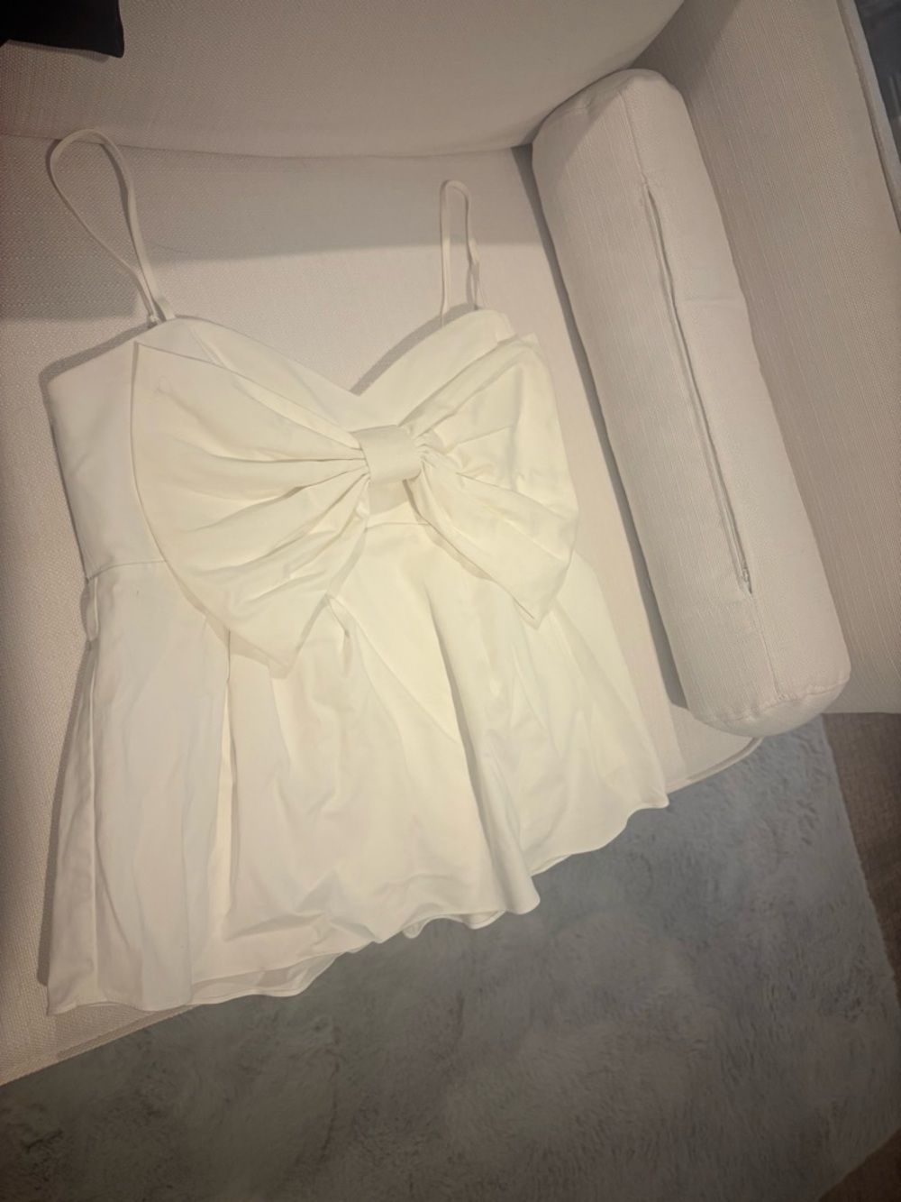 White Bow Front Spaghetti Strap Top